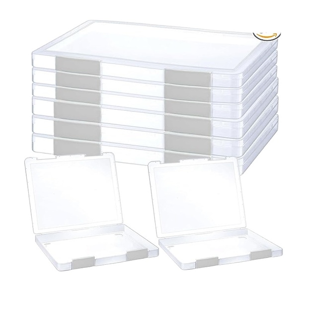 Clear A4 File Portable Project Case Plastic Storage Box for Letter Paper Scrapbook Paper Storage Boxes