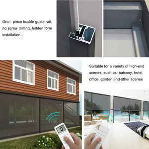 Windproof Zip theo dõi điện cơ giới Zip Màn hình PVC CuộN ngoài trời Patio Sun Shading bên ngoài cán ngoài trời con lăn mù bóng râm - Product Image 6