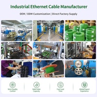 Cable Ethernet Industrial OEM RJ45 a M12 X-code de 8 Pines, Cat6A, 10 Gbps, Cable Blindado IP67 para Visión Artificial y Cámara Industrial