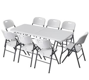 <strong>Outdoor</strong> Quality 6ft/8ft Plastic Folding <strong>Table</strong> Chairs Party Wedding Garden Events <strong>Foldable</strong> HDPE Plastic <strong>Outdoor</strong> <strong>Table</strong> - Product Image 1