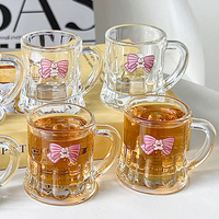 Lot de verres à shot mini 60 ml (2 oz) avec poignée en relief, personnalisables avec logo, pour dégustation de Soju et Sake coréen, verrerie portable pour restaurants Izakaya