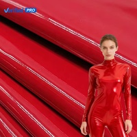 Tissu en similicuir brillant effet verni PU, haute élasticité, en rouleau, pour vêtements, pantalons et leggings