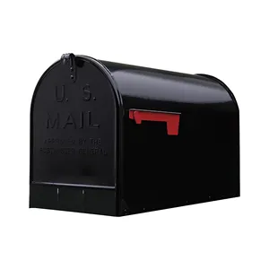 Postmontage-Mailboxen im amerikanischen Stil stehen Boden Metall-Postbox im Freien Garten Park Villa Zeitung Briefbox Eimer Briefbox