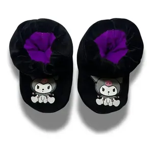 Kuromi Warm Plush Booties Girls' Home <b>Slippers</b> with Non-slip Sole for <b>Children's</b> Gifts - Product Image 1
