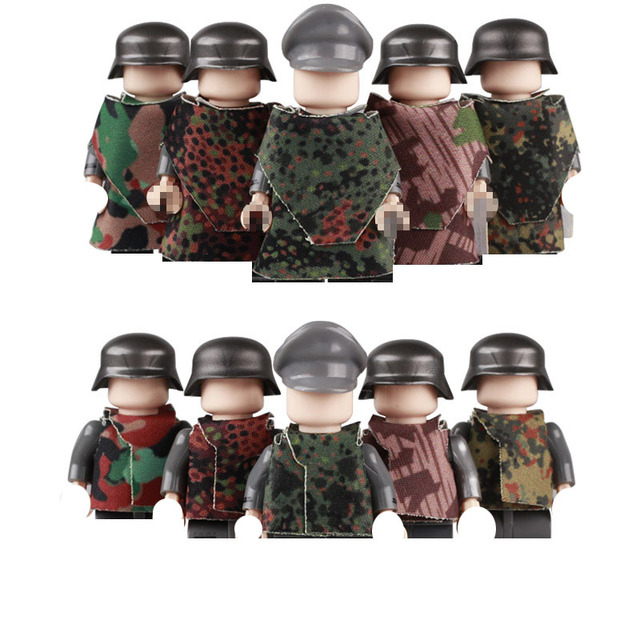 Ww2 Military Mini Soldier Figure Army German Soldier Figure Camouflage Geely Clothes Military Weapons Building Block Toy