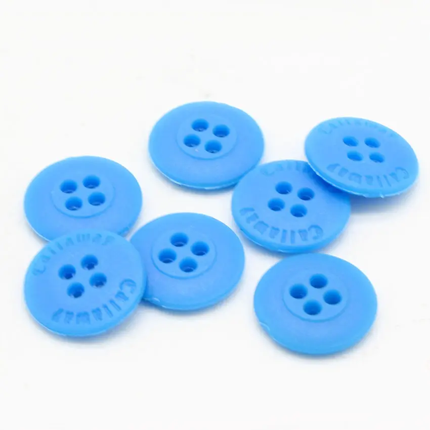 Wholesale Pantone color custom logo fancy plastic 4 holes round shirt buttons for men