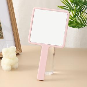 Pastel Square <b>Handheld</b> Makeup <b>Mirror</b> Portable Plastic Cosmetic Vanity <b>Mirror</b> Single Sided Pocket <b>Mirror</b> for Travel - Product Image 3