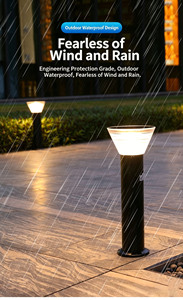 Lampe solaire LED de jardin 4,5W, IP65 étanche, en aluminium et <span class=keywords><strong>PC</strong></span>, pour pelouse et aménagement extérieur - Product Image 2