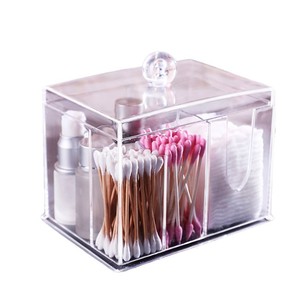 Desktop Storage <b>Box</b> For Cotton Swabs <b>Makeup</b> Sponges With Lids Transparent Dustproof Moistureproof Organizer - Product Image 5