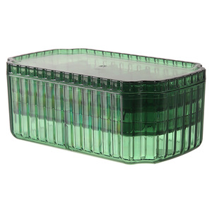Boîte de rangement de bijoux avec compartiments pour bagues, boucles d'oreilles, colliers, portable, multicouche, marron et vert foncé, PS - Product Image 5