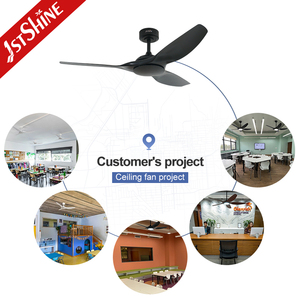 1stshine quạt trần thiết kế đơn giản 6 tốc độ điều khiển từ xa OEM đen Quạt trần mà không cần ánh sáng - Product Image 5