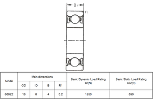 Rodamiento de Bolas de Ranura Profunda en Miniatura 688ZZ, de Bajo Ruido, Sellado, de Alta Precisión, para Micromotores y Electrónica - Product Image 6