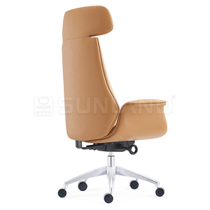Sedia da ufficio girevole ergonomica per ufficio con schienale alto in pelle sintetica - Product Image 4