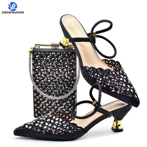 Sinya ultima scarpa e borsa Set per le donne africane <span class=keywords><strong>in</strong></span> colore oro nuovo Design <span class=keywords><strong>blu</strong></span> all'ingrosso <span class=keywords><strong>scarpe</strong></span> da donna per la festa di nozze - Product Image 2