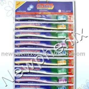 Wholesale 12-Pcs Multi-Colored Adult Toothbrush Set Soft Bristle Oral Care Product For Teeth Whitening Packaged In PVC Handles