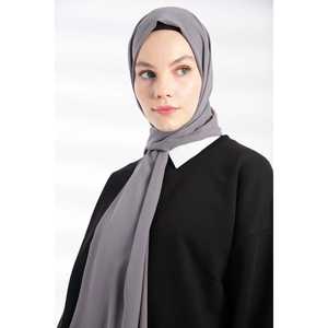 Chal de Crepé Color Antracita, Chifón Transpirable para Mujer, Bufanda Estilo Medio Oriente - Product Image 1