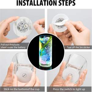 Sottobicchieri LED Colorati Luminosi, Adesivi per Bottiglie Personalizzabili, Portabicchieri LED in Plastica, Accessori per Feste, Supporto Luminoso LED - Product Image 4