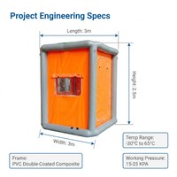 Tente de décontamination d'urgence portable, abri gonflable de décontamination chimique pour site de sauvetage en cas de catastrophe industrielle