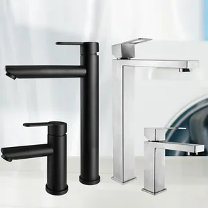 Matte Black Bathroom Basin Faucet Replaceable Filter Hot Cold Water Mixer Tap Modern Single Handle One Outlet Faucets