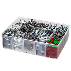 Boîte à outils rectangulaire moderne en PP transparent moulé par injection, capacité 10 kg, rangement 8 L pour l'organisation des accessoires et matériel - Product Image 1