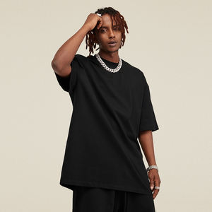 Camiseta de algodón grueso de 305 g estilo pareja, streetwear con hombros caídos, estampado personalizado para hombre - Product Image 2