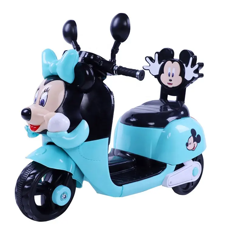 Mini motocicleta eléctrica para niños, con figura de Mickey, barata