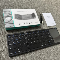 Keyboard Mini Lipat Tiga Nirkabel Ultra Tipis Portabel Baru B089T untuk Ponsel, Tablet, dan Penggunaan Kantor, Touchpad, Cina