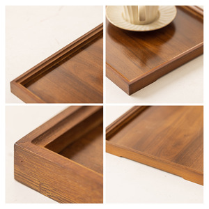 Walnut Wood Rectangular <b>Tea</b> <b>Tray</b> 22x14x2.5cm For Home <b>Tea</b> Serving With Natural Wood Pattern - Product Image 4