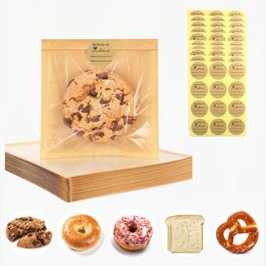 Bolsas de Papel Kraft para Empacar Galletas, Donas y Sándwiches, con Ventana Transparente y Resistentes al Calor, para Panadería - Product Image 1