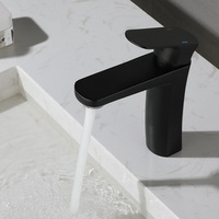 Robinet de lavabo de salle de bain moderne en acier inoxydable brossé, à montage sur plan, avec cartouche céramique, installation monotrou, robinet unique