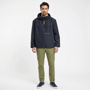 Finer Threads High Quality Customized Men's Outdoor Windbreaker <b>Jacket</b> Canvas Fabric Stand Collar Front Logo Vintage Style - Product Image 1