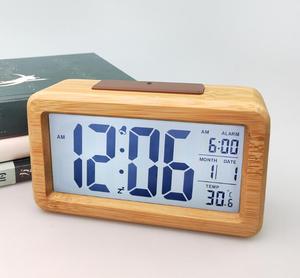 Hot bán của gỗ thông minh màn hình lớn LED kỹ thuật số Đồng hồ báo thức với USB Charger với cảm biến nhiệt độ - Product Image 2