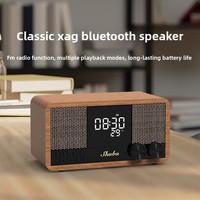 Système audio vintage transfrontalier pour haut-parleur 5.1, radio FM domestique en bois, horloge, alarme, avec subwoofer 5W