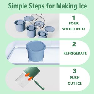 Moule à glace pour tasse Stanley, moule à glace en silicone pour gobelets de 20/30/40oz fait des glaçons cylindriques ensemble de 3 moules avec couvercles - Product Image 5