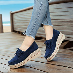 Chaussures Plates pour <span class=keywords><strong>Femme</strong></span> Printemps <span class=keywords><strong>2022</strong></span>, Baskets de Marche à Plateforme pour <span class=keywords><strong>Femme</strong></span>, Mocassins en Daim pour Dame, Chaussures Décontractées - Product Image 4