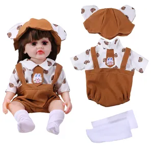 DIY Soft changeable clothes vinyl roborn doll cheap 35cm pretty girl reborn baby dolls vinyl