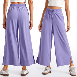 Ventas calientes al por mayor Super suave mano reciclada 4-Way estiramiento <span class=keywords><strong>Pantalones</strong></span> deportivos entrenamiento <span class=keywords><strong>pantalones</strong></span> sueltos mujeres correr <span class=keywords><strong>pantalones</strong></span> acampanados - Product Image 1