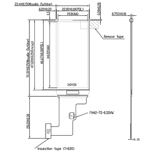 Petit écran AMOLED de 2 pouces 240x536 IPS Barre d'écran OLED MIPI 40 broches Écran LCD à bande 1,91 pouces Panneau OLED Panneau tactile personnalisé - Product Image 4