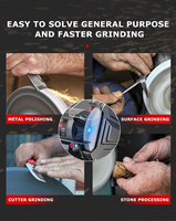 TEH Industrial Electric Bench Grinder 2480RPM-M12 Spindle Thread untuk Pengamplasan dan Pemolesan dengan Kertas Amplas