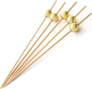 <span class=keywords><strong>Brochette</strong></span> de perles de fruits en bambou doré - Product Image 5