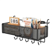 Étagère de rangement métallique suspendue de type crochet pour chevet, bureau, dortoir, chambre – Design transparent, aucun montage requis