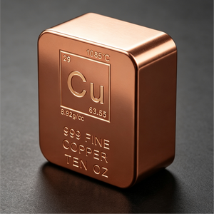 10 OZ Rounded Cuboid .999 Fine Copper Block Cu Symbol Solid Copper <b>Raw</b> Ingot - Product Image 3
