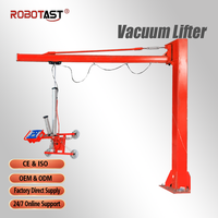 Lève-charge pneumatique mobile de 500 kg, machine de levage par aspiration pour l'installation de verre et de panneaux avec grue à flèche