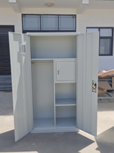 Armario Metálico de 2 Puertas Personalizado de Fábrica con Caja Fuerte, Armario de Acero para Dormitorio, Mueble de Almacenamiento de Ropa - Product Image 5