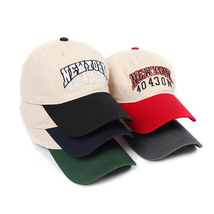 Casquette <span class=keywords><strong>de</strong></span> baseball tendance à 6 panneaux en coton réglable pour femme, deux tons, vintage, broderie <span class=keywords><strong>NEW</strong></span> <span class=keywords><strong>YORK</strong></span>, sport - Product Image 1