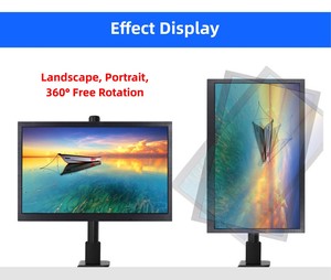 XD50 Otros accesorios de computadora <span class=keywords><strong>Monitor</strong></span> universal Escritorio blanco y negro Soporte de pantalla de doble pantalla con abrazadera para 14-24 pulgadas - Product Image 5