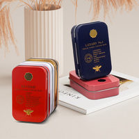 Nouvelle boîte en métal rectangulaire avec couvercle à charnière, boîte en métal personnalisée de qualité alimentaire pour bonbons de mariage, boîte en métal pour gâteau
