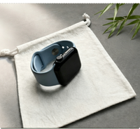 Sacs cadeaux miniatures en fibre de bambou compostables avec cordon de serrage, réutilisables et doux pour montres intelligentes