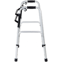 Déambulateur pliable en aluminium à un seul bouton certifié CE, réglable en hauteur, léger, antidérapant, pour personnes handicapées, 136 kg