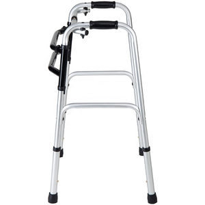 सी प्रमाणित एकल बटन फोल्डिंग एल्यूमीनियम चलने फ्रेम ऊंचाई समायोज्य हल्के विरोधी पर्ची वॉकर 136 किलोग्राम के लिए - Product Image 3
